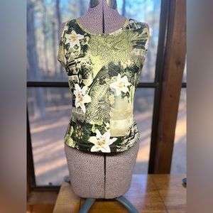 Y2K AthleticWorks tank / vest with dragon, buddha, lily motif